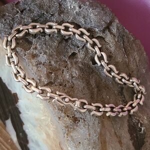 Beautiful, Heavy Vintage Unique Link Sterling Silver Bracelet with Fancy Clasp